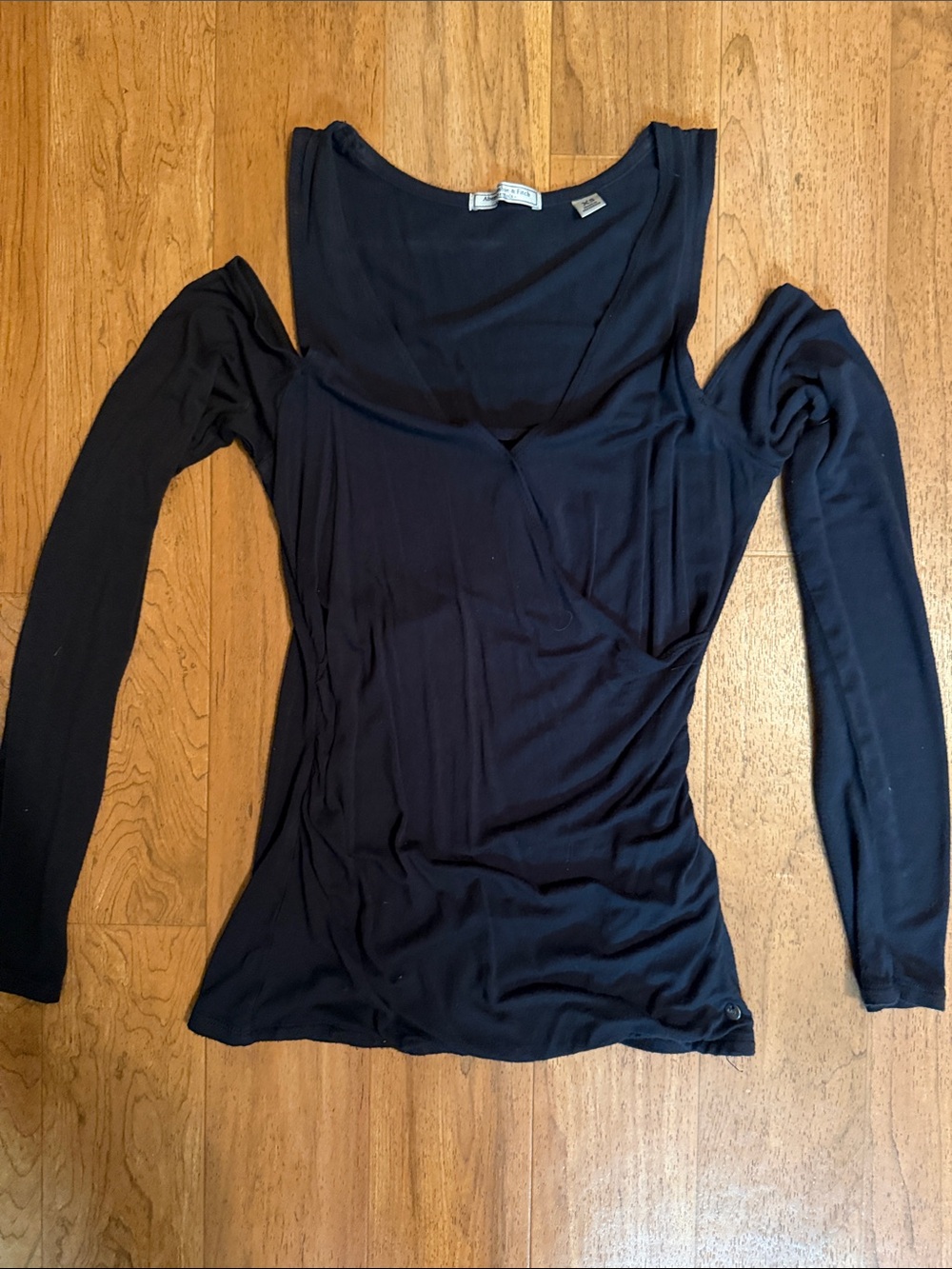 Abercrombie & Fitch Black Cold-Shoulder  Top